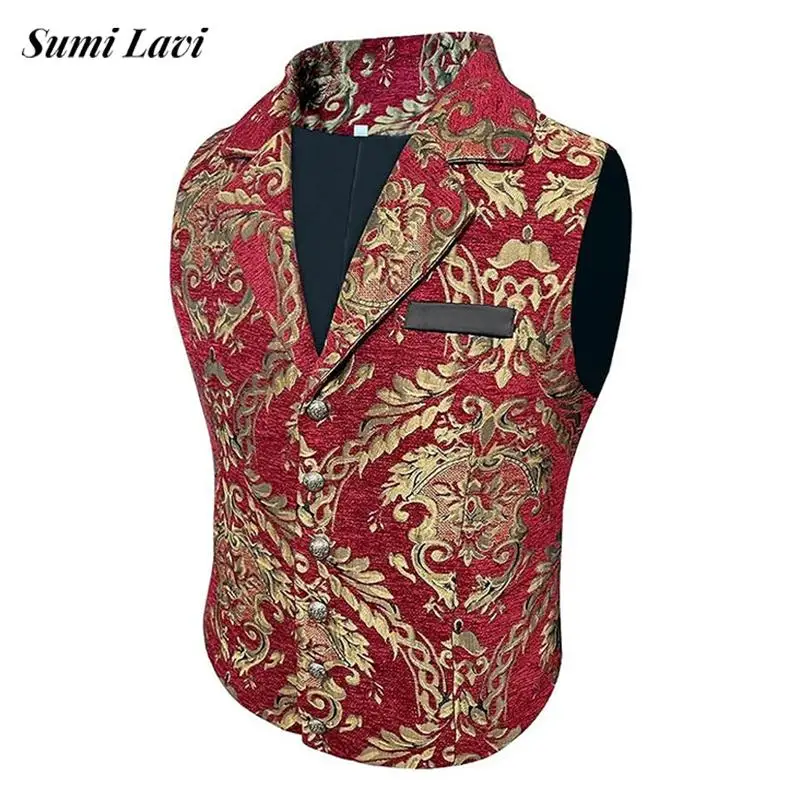 Casual Sleeveless Buttoned Lapel Waistcoats Mens Spring Fall Retro Graphic Printing Slim Vest Coat For Men Vintage Cardigan Tops
Casual Sleeveless Buttoned Lapel Waistcoats Mens Spring Fall Retro Graphic Printing Slim Vest Coat For Men Vintage Cardigan Tops