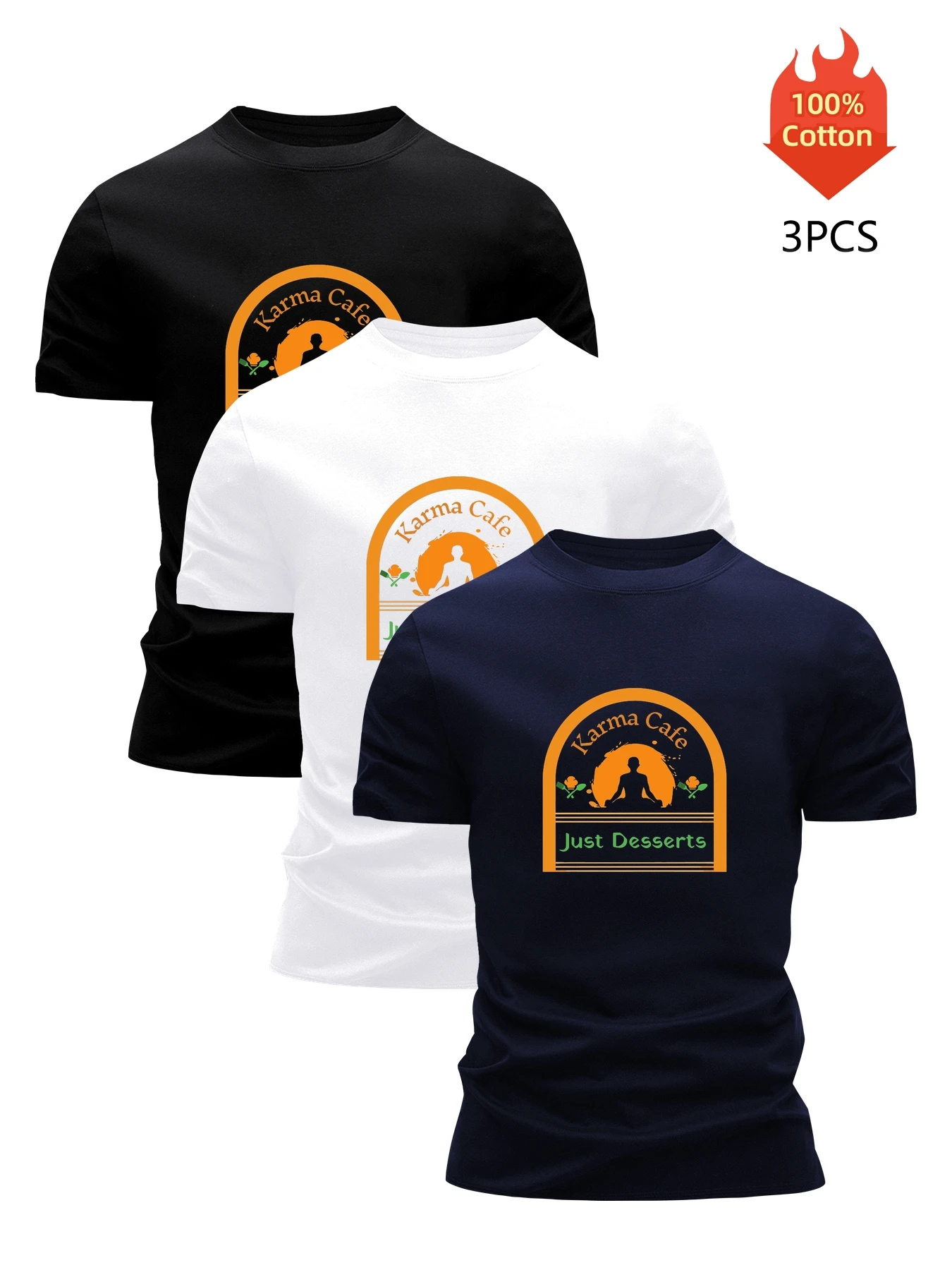 Printed T-Shirt 3 Pack Men's 100% Cotton Graphic Tees Funny Summer Blouse Casual Breathable Cool Luxury High Quality Clothing
Printed T-Shirt 3 Pack Men's 100% Cotton Graphic Tees Funny Summer Blouse Casual Breathable Cool Luxury High Quality Clothing