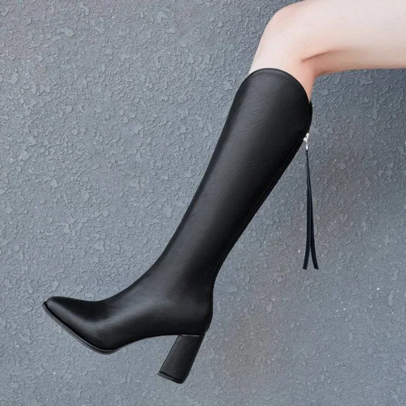 Knee High Shaft Shoes Woman Pointed Toe Winter 2025 Long Boots for Women Autumn Work Quality Boot Sale New Footwear Fashion Hot
Knee High Shaft Shoes Woman Pointed Toe Winter 2025 Long Boots for Women Autumn Work Quality Boot Sale New Footwear Fashion Hot