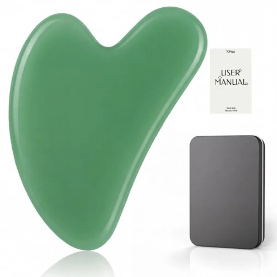 Gua Sa Facial Tool Green Stone Guasa Tool Face, Neck and Body Gua Sa Tool Lympatic Drainage, Puffin Reduct and Targeted Tens Re
Gua Sa Facial Tool Green Stone Guasa Tool Face, Neck and Body Gua Sa Tool Lympatic Drainage, Puffin Reduct and Targeted Tens Re