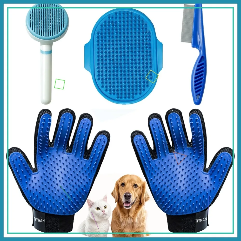 5-Piece Dog Grooming Brush Set with Gloves, Deshedding Comb & Bath Brush - Multifunctional Pet Hair Removal Tools (Blue)
5-Piece Dog Grooming Brush Set with Gloves, Deshedding Comb & Bath Brush - Multifunctional Pet Hair Removal Tools (Blue)