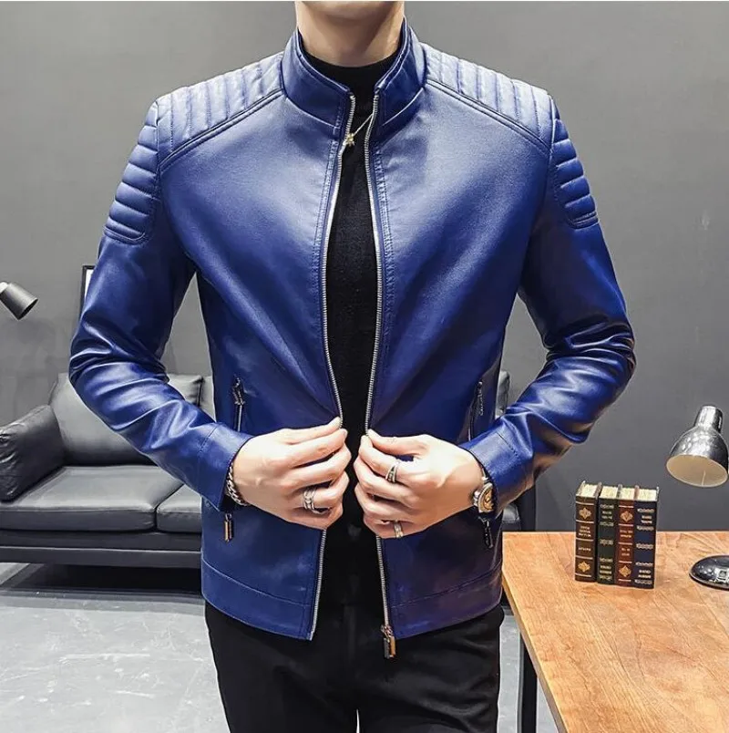 Motorcycle PU Leather Jacket Men Winter Leahter Jacket Male Stand Collar Casual Windbreaker trendy mens clothing black blue
Motorcycle PU Leather Jacket Men Winter Leahter Jacket Male Stand Collar Casual Windbreaker trendy mens clothing black blue