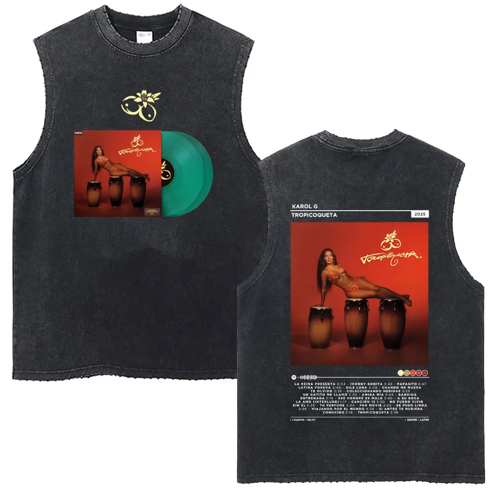 Karol G Album Tropicoqueta 2025 Washed Tank Tops Men Women Fashion Pop Music Sleeveless Vest Male Vintage Oversized Streetwear
Karol G Album Tropicoqueta 2025 Washed Tank Tops Men Women Fashion Pop Music Sleeveless Vest Male Vintage Oversized Streetwear