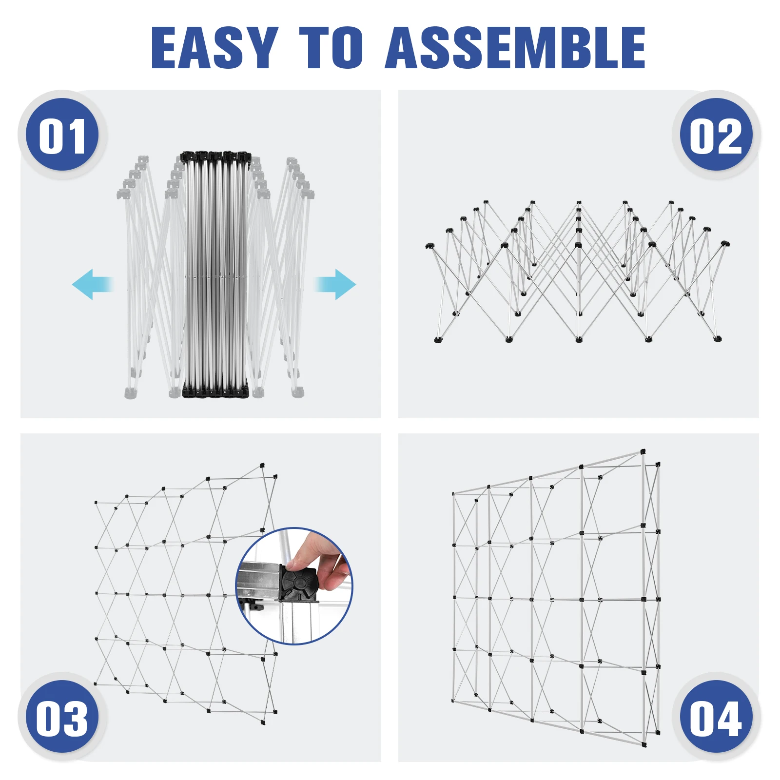 10x10/10x15/10x17 FT Portable Pop Up Display Stand with Carrying Bag Folding Tension Fabric Holder for Exhibition Wedding Event
10x10/10x15/10x17 FT Portable Pop Up Display Stand with Carrying Bag Folding Tension Fabric Holder for Exhibition Wedding Event