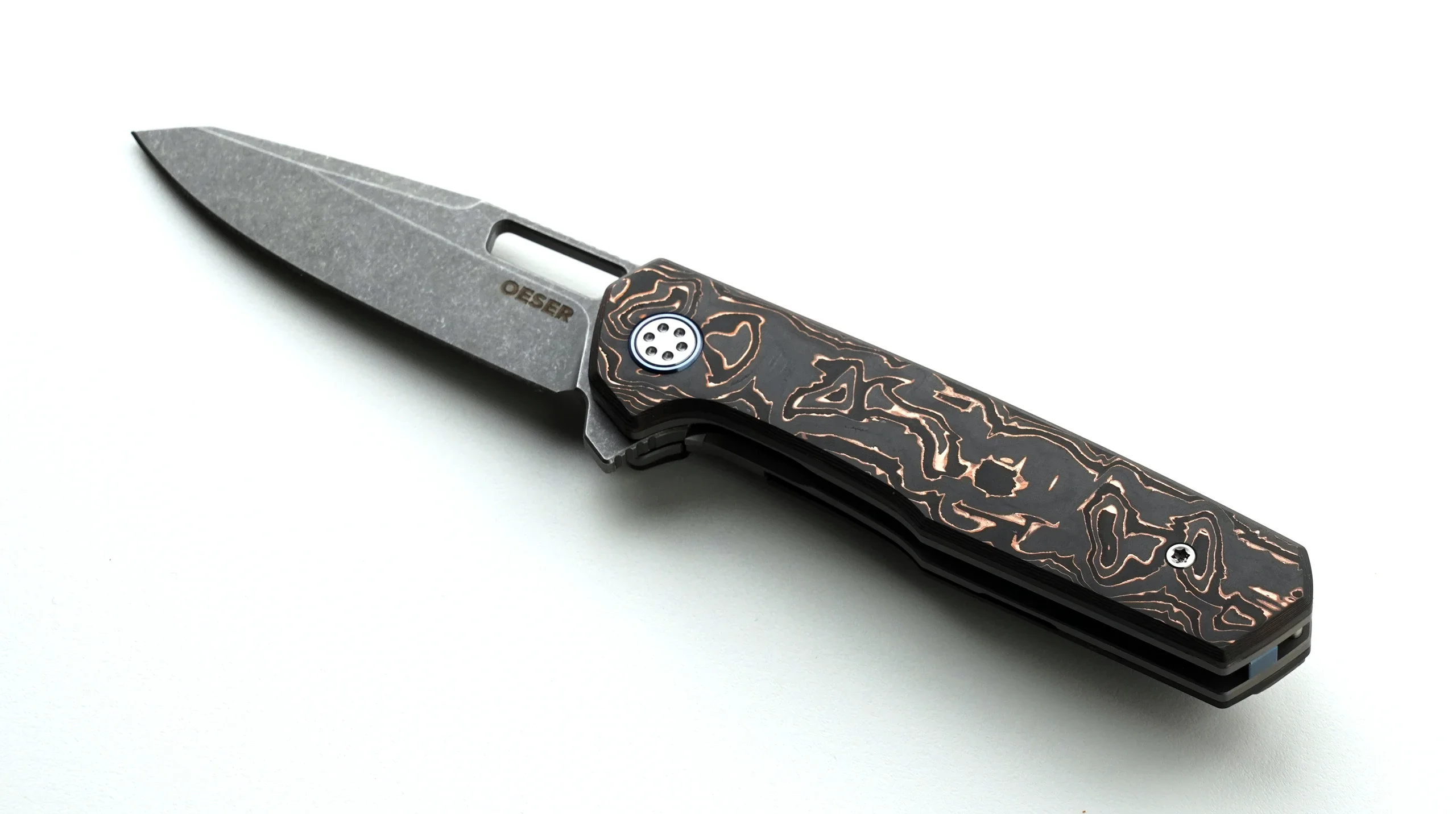 Mechforce Knife, M390, Copper Carbon Fiber
Mechforce Knife, M390, Copper Carbon Fiber
