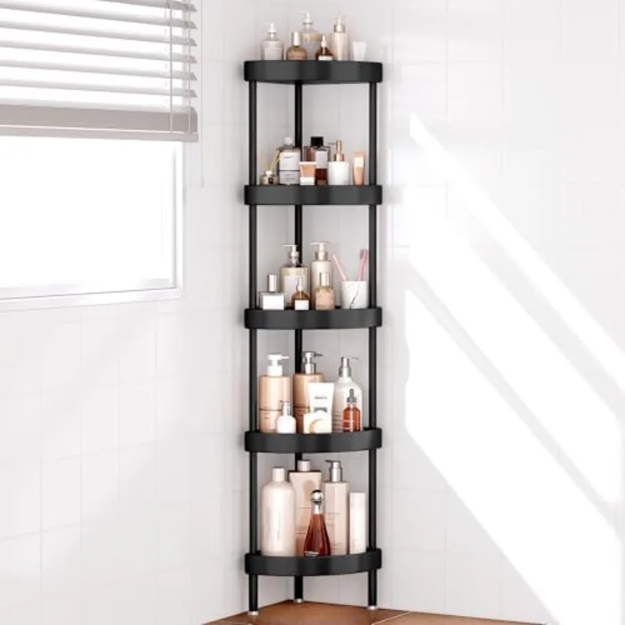 Corner Shower Caddy Stand-5 Tier Rustproof Anodized Aluminum Standing Shower Organizer-Shower Caddy Corner-Dual Stability to An
Corner Shower Caddy Stand-5 Tier Rustproof Anodized Aluminum Standing Shower Organizer-Shower Caddy Corner-Dual Stability to An