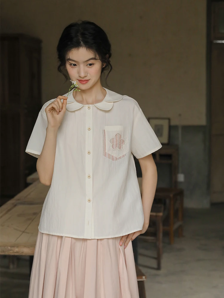 Nesoulum Women's ort Sve irt Summer Vintage Loose Design Sense Floral Collar Embroidered ket Casual Top
Nesoulum Women's ort Sve irt Summer Vintage Loose Design Sense Floral Collar Embroidered ket Casual Top