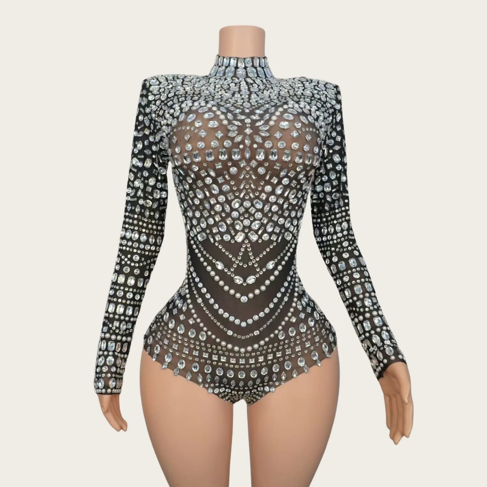 Heimanba Sparkly Crystals Long Sleeve See Through Mesh Bodysuit Sexy Dance Costume Birthday Party Night Outfit Women Stage Wear
Heimanba Sparkly Crystals Long Sleeve See Through Mesh Bodysuit Sexy Dance Costume Birthday Party Night Outfit Women Stage Wear