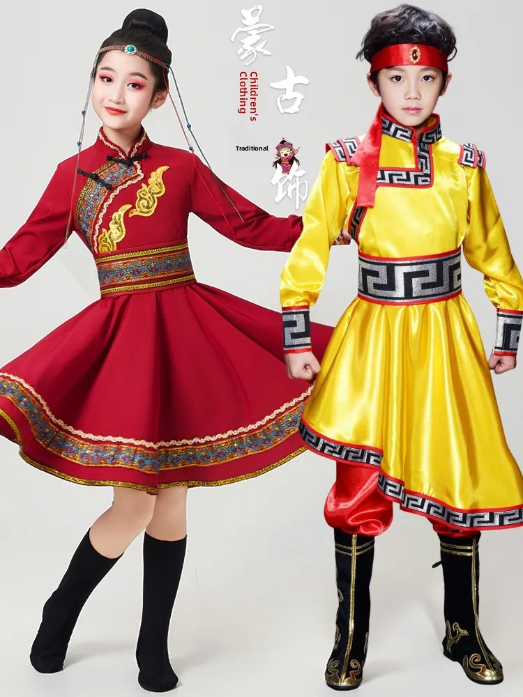 Children's Mongolian Dance Performance Clothes Ethnic assland White Chopstis Dance Costume Boys Girls Mongolian Outfit
Children's Mongolian Dance Performance Clothes Ethnic assland White Chopstis Dance Costume Boys Girls Mongolian Outfit