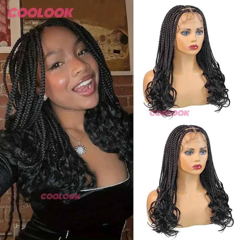 18" Synthetic Full Lace Front Wig Transparent Lace Braided Wigs With Curly Ends For Women Box Braid Wig Curly Lightweight Hair
18" Synthetic Full Lace Front Wig Transparent Lace Braided Wigs With Curly Ends For Women Box Braid Wig Curly Lightweight Hair