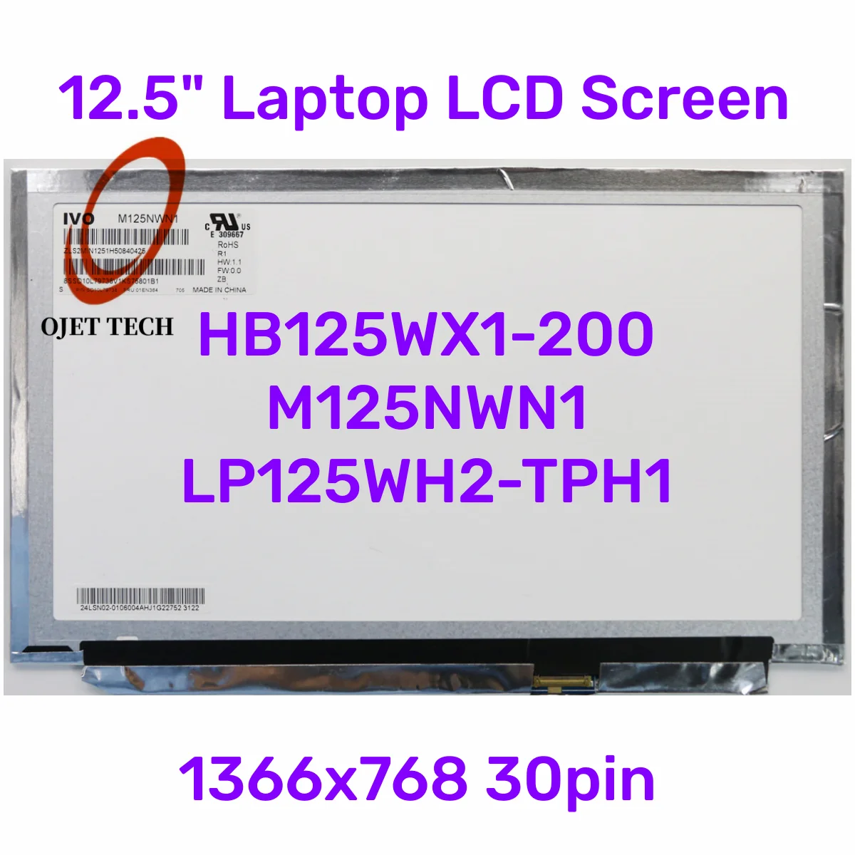12.5" Laptop LCD Screen M125NWN1 R1 Fit LP125WH2-TPH1 B125XTN01.0 HB125WX1-200 For Lenovo ThinkPad X240 X250 X260 1366x768 30pin
12.5" Laptop LCD Screen M125NWN1 R1 Fit LP125WH2-TPH1 B125XTN01.0 HB125WX1-200 For Lenovo ThinkPad X240 X250 X260 1366x768 30pin