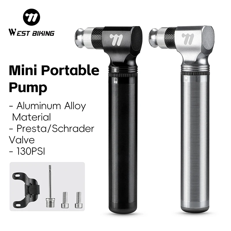 WEST BIKING Bicycle Mini Air Pump Lockable Aluminum Alloy CNC Portable Tire Inflator With Ball Needle MTB Road Bike Accessories
WEST BIKING Bicycle Mini Air Pump Lockable Aluminum Alloy CNC Portable Tire Inflator With Ball Needle MTB Road Bike Accessories
