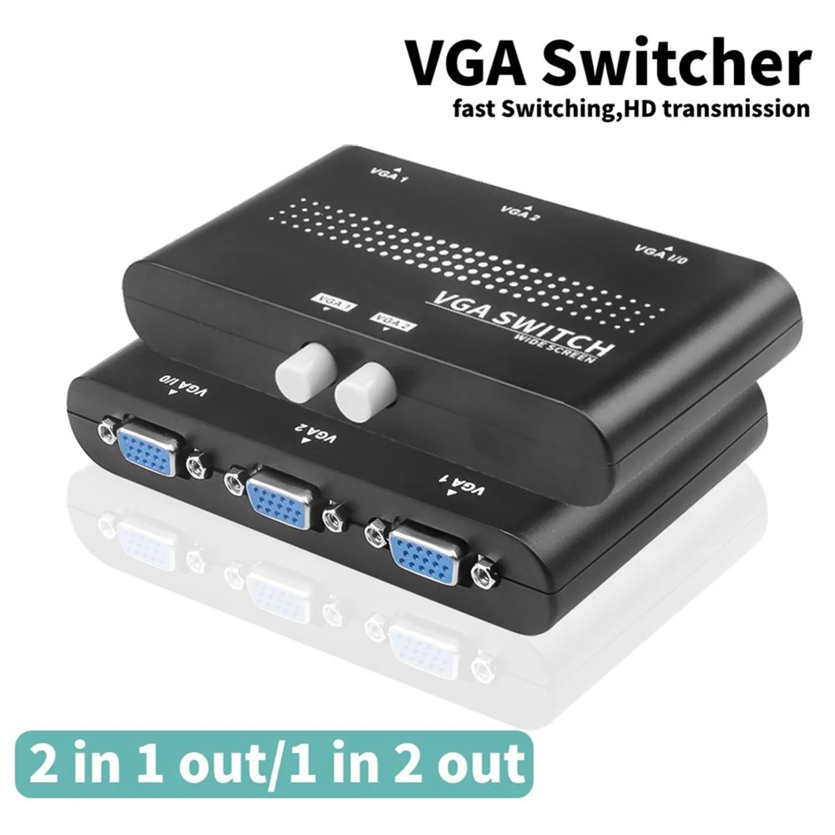 ABBH-2 в 1, VGA-переключатель, разветвитель, адаптер видеоконвертера, HD-видеодисплей для дисплея проектора, ПК, ТВ
ABBH-2 в 1, VGA-переключатель, разветвитель, адаптер видеоконвертера, HD-видеодисплей для дисплея проектора, ПК, ТВ