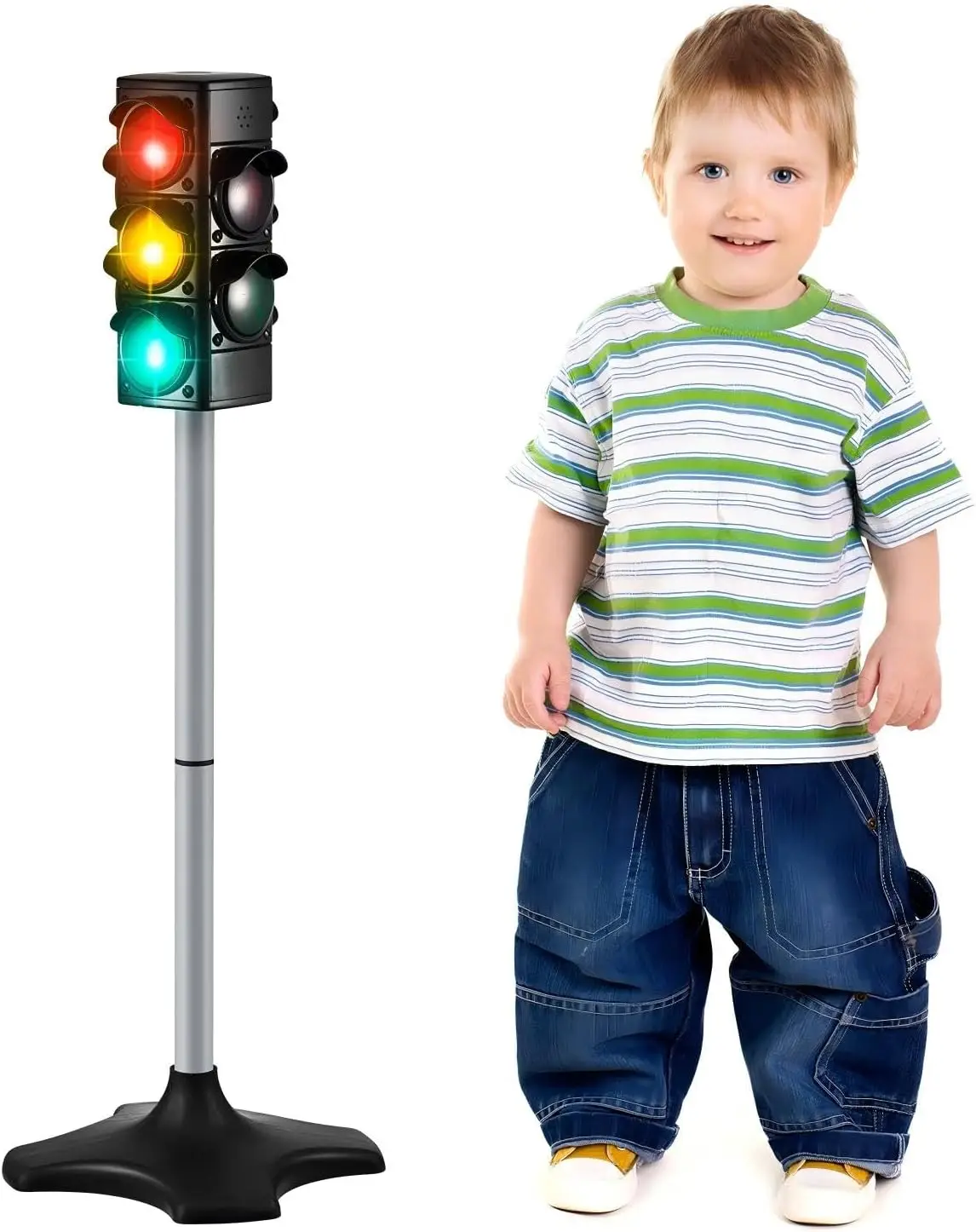 28.3" Traffic Light Toy 2 in 1 Simulation with Lights & Sounds, 4 Sides, Educational Gift
28.3" Traffic Light Toy 2 in 1 Simulation with Lights & Sounds, 4 Sides, Educational Gift