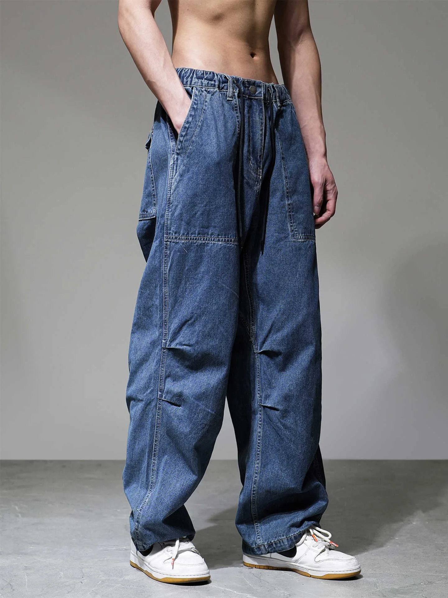 Deep Blue Waed Spring Autumn Loose Straight Leg Men's Jeans Wide Leg kets Dstring Large Size Long Trousers
Deep Blue Waed Spring Autumn Loose Straight Leg Men's Jeans Wide Leg kets Dstring Large Size Long Trousers