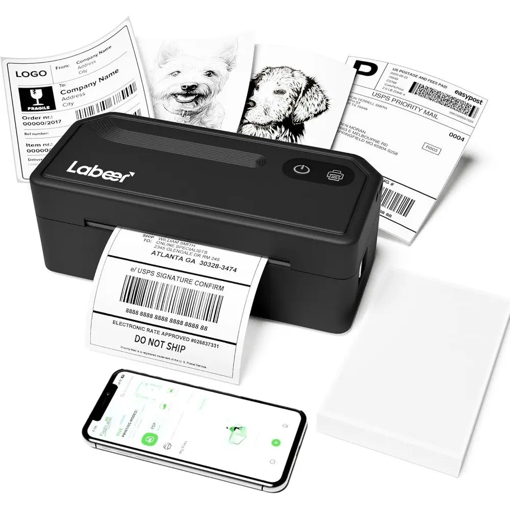 Wireless Bluetooth Thermal Label Printer for 4x6 Shipping Labels, Compatible with Multiple OS and Platforms
Wireless Bluetooth Thermal Label Printer for 4x6 Shipping Labels, Compatible with Multiple OS and Platforms