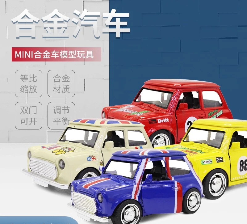 1:36 Scale Diecast Alloy Classic MINI Car Model with Open Doors & Pull-Back Mechanism for Collection & Decor Gift
1:36 Scale Diecast Alloy Classic MINI Car Model with Open Doors & Pull-Back Mechanism for Collection & Decor Gift