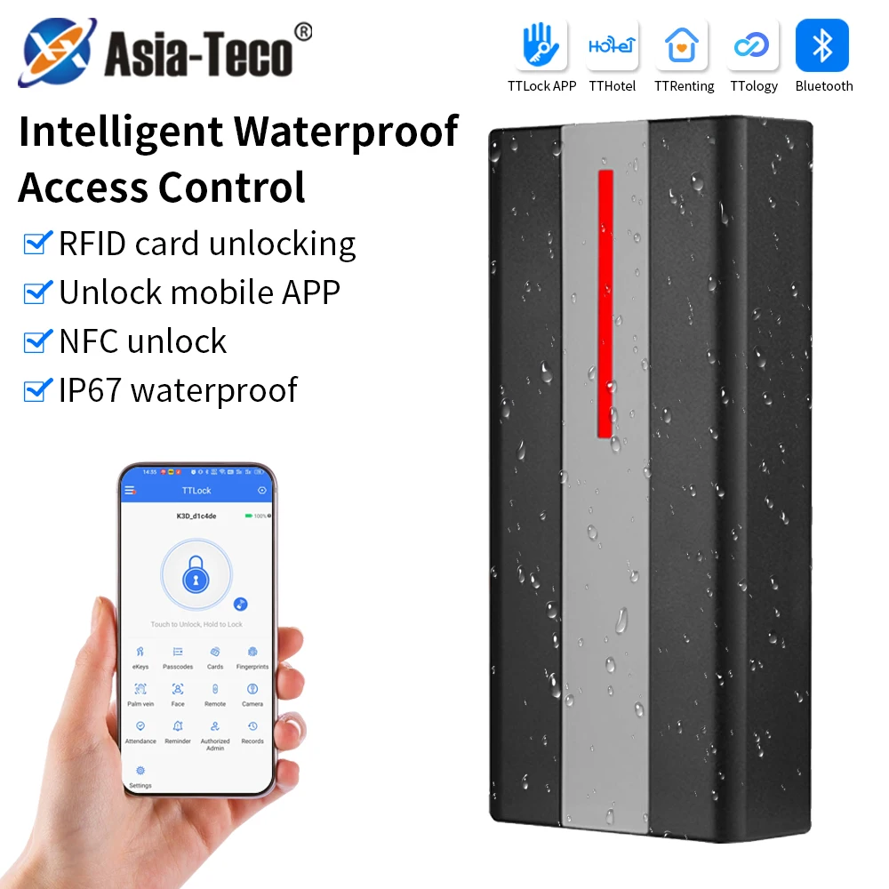 Waterproof TTLOCK Access Control All-in-one Machine Bluetooth APP Management RFID Reader M1 13.56Mhz Remote Control Unlock
Waterproof TTLOCK Access Control All-in-one Machine Bluetooth APP Management RFID Reader M1 13.56Mhz Remote Control Unlock