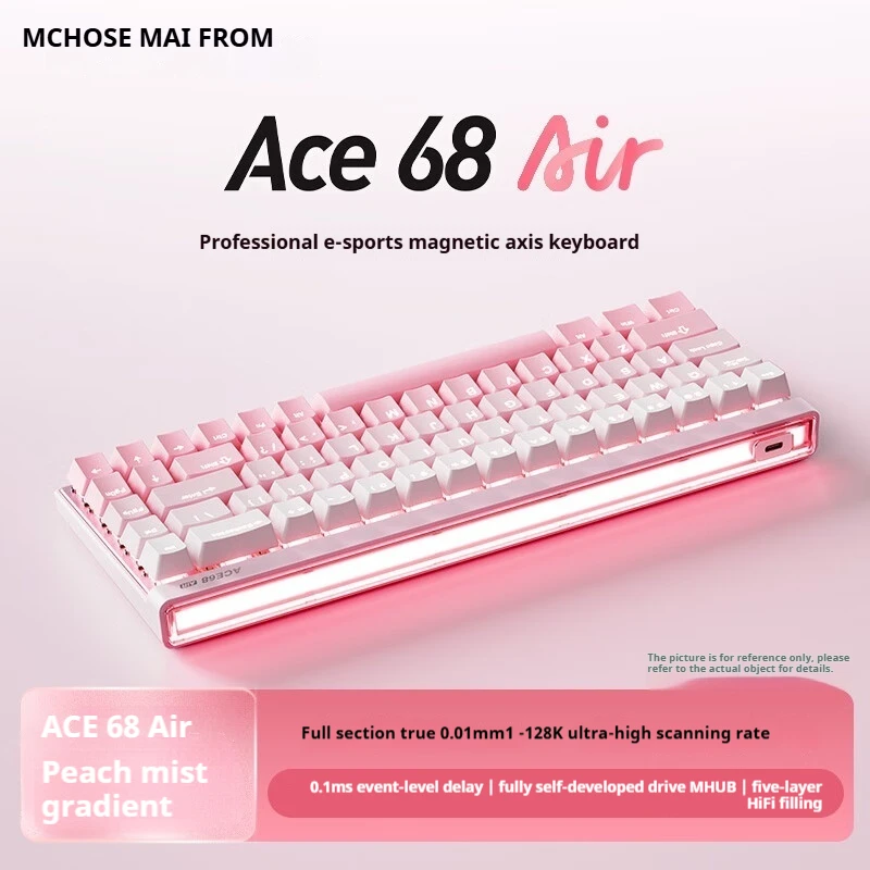 MCHOSE Ace 68 Air Gaming Keyboard 8KHZ Kailh Magnetic Switch Mechanical Wired Low Latency Customized 0.01mm 0.1ms RGB CNC PCB
MCHOSE Ace 68 Air Gaming Keyboard 8KHZ Kailh Magnetic Switch Mechanical Wired Low Latency Customized 0.01mm 0.1ms RGB CNC PCB