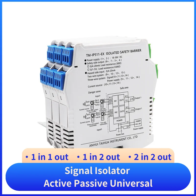 Current Input/Output Active Passive Universal Signal Isolator 4-20mA Input 4-20mA Output
Current Input/Output Active Passive Universal Signal Isolator 4-20mA Input 4-20mA Output
