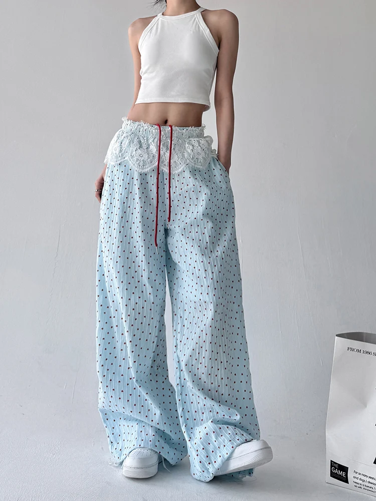 Sweet Heart Print Lazy Casual Pants Women's High Waist Slimming Loose Wide Leg Pants Spring 2025 New Sle Comfortable Cotton
Sweet Heart Print Lazy Casual Pants Women's High Waist Slimming Loose Wide Leg Pants Spring 2025 New Sle Comfortable Cotton