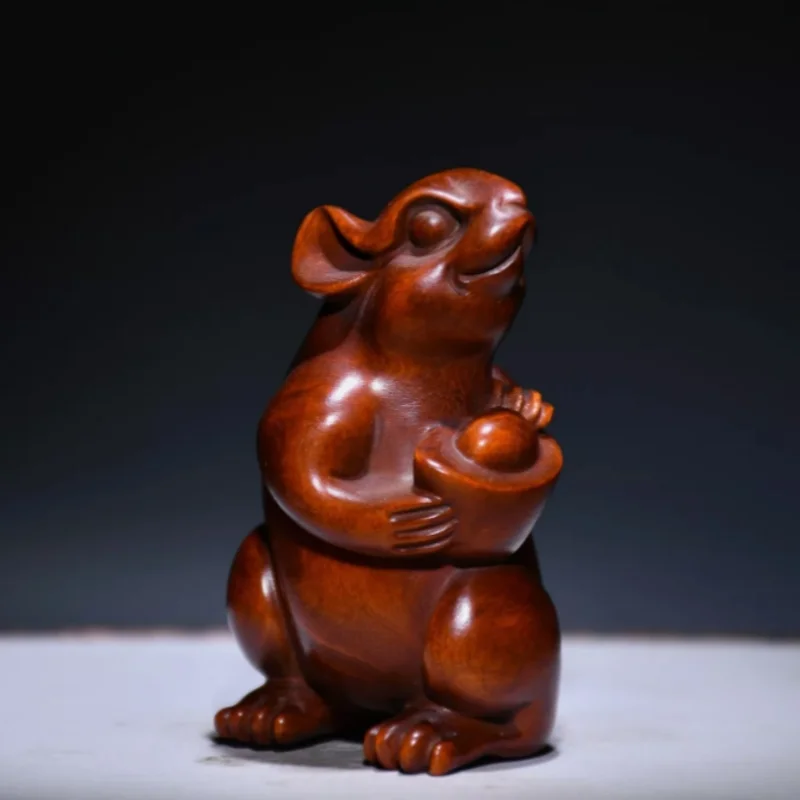 3.1" Chinese Box-wood Hand Engraving Animal 12 Zodiac Mouse Yuanbao Statue
3.1" Chinese Box-wood Hand Engraving Animal 12 Zodiac Mouse Yuanbao Statue