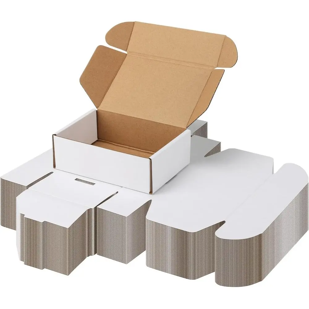 25-Pack White 8x6x2 Inch Cardboard Shipping Boxes with Tab Lock Closure for Small Business, Gift Wrapping, and Mailing
25-Pack White 8x6x2 Inch Cardboard Shipping Boxes with Tab Lock Closure for Small Business, Gift Wrapping, and Mailing