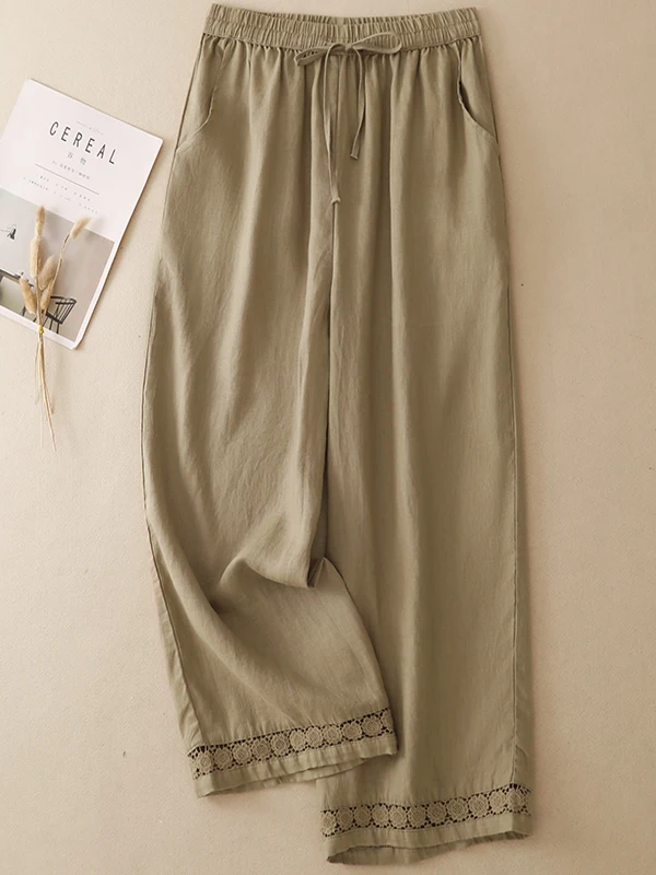Retro Embroidered Lace Cotton Linen Casual Pants Women Summer Lightweight Breathable Straight Wide Leg Trousers High Waist Tr...
Retro Embroidered Lace Cotton Linen Casual Pants Women Summer Lightweight Breathable Straight Wide Leg Trousers High Waist Tr...