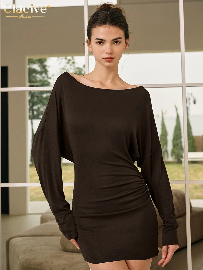 Clacive Fashion Loose Brown Knitted Women's Dress 2026 Sexy O-Neck Long Sleeve Mini Dresses Elegant Simple Solid Female Dress
Clacive Fashion Loose Brown Knitted Women's Dress 2026 Sexy O-Neck Long Sleeve Mini Dresses Elegant Simple Solid Female Dress