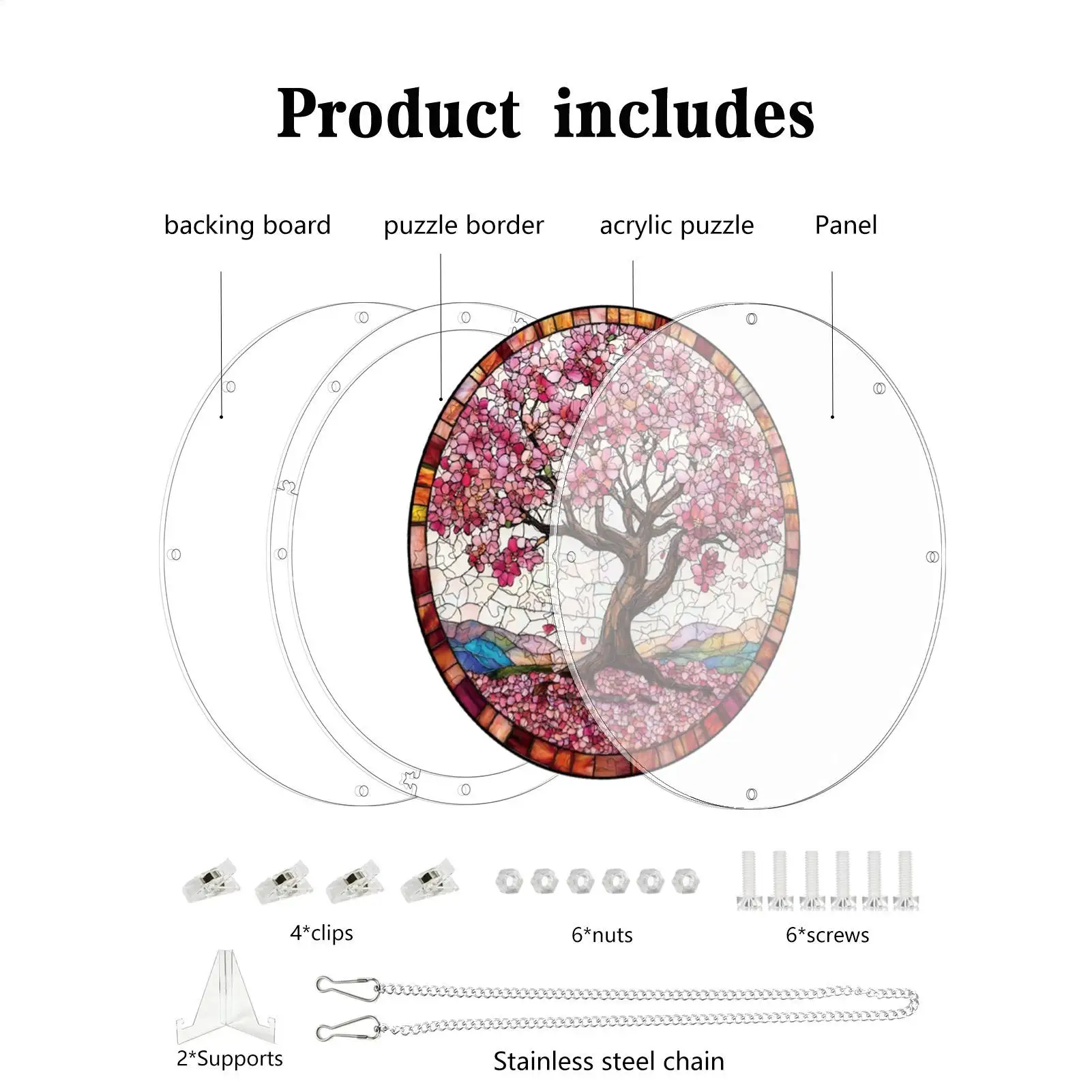 Acrylic Jigsaw Puzzle 7.4 Inch Tree Pattern DIY Window Pendant Acrylic Puzzles Sun Catcher Window Hangable For Birthday Women
Acrylic Jigsaw Puzzle 7.4 Inch Tree Pattern DIY Window Pendant Acrylic Puzzles Sun Catcher Window Hangable For Birthday Women
