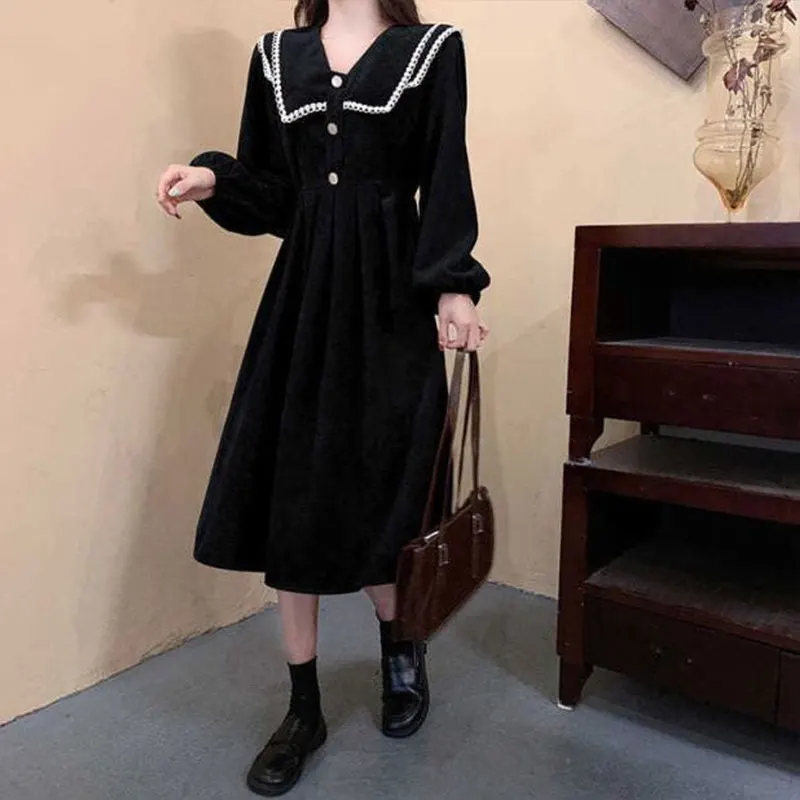 Elegant Fashion Harajuku Slim Fit Female Clothes Loose Casual All Match Bottom Dress Solid Patchwork V Neck Long Sleeve Dresses
Elegant Fashion Harajuku Slim Fit Female Clothes Loose Casual All Match Bottom Dress Solid Patchwork V Neck Long Sleeve Dresses