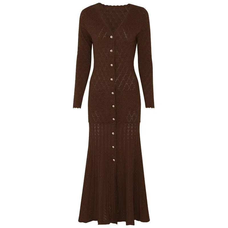 High Quality Fashionable Knitted V-Neck Slim Fit Long Sleeve Dress Embroidered Bodycon Dress for Women Citywalk Daily Wear
High Quality Fashionable Knitted V-Neck Slim Fit Long Sleeve Dress Embroidered Bodycon Dress for Women Citywalk Daily Wear
