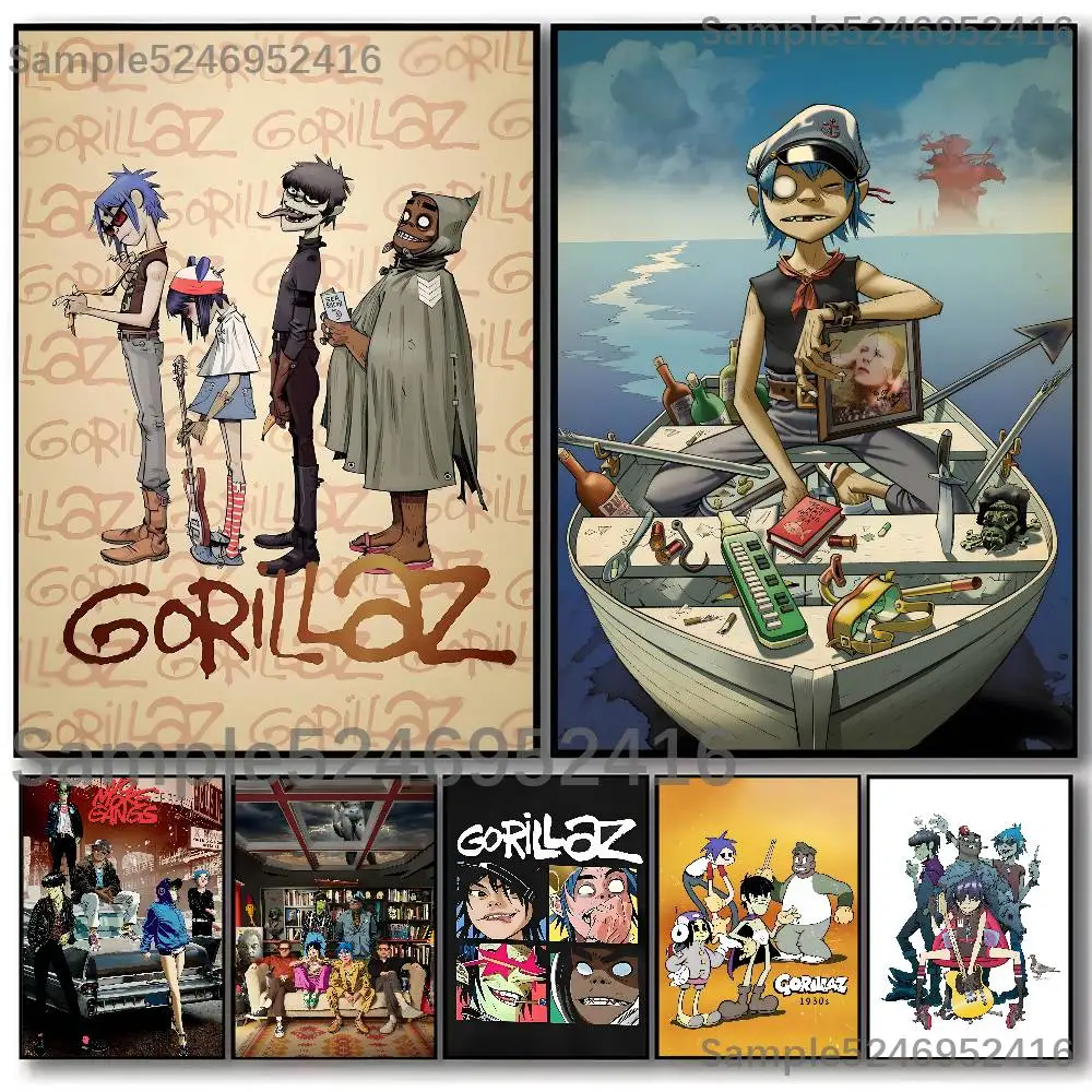 Rock G-GorillazS Band Poster For Self-adhesive Art Waterproof Paper Sticker Coffee House Bar Room Wall Decor
Rock G-GorillazS Band Poster For Self-adhesive Art Waterproof Paper Sticker Coffee House Bar Room Wall Decor