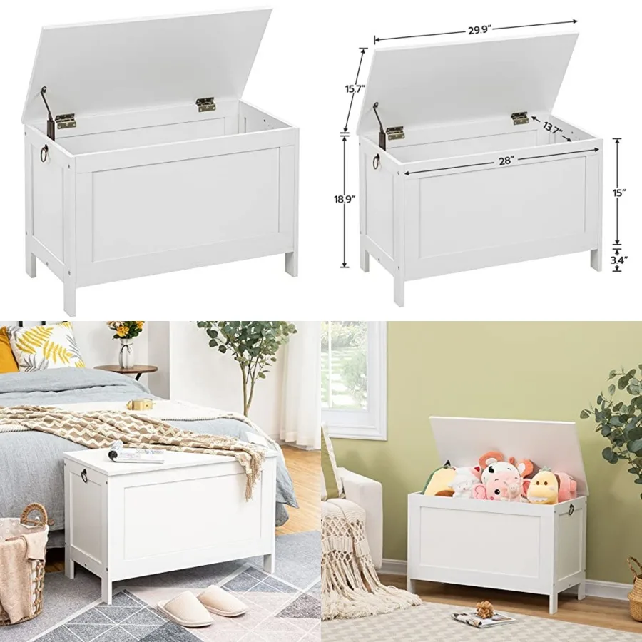 Toy Box, Retro Wooden Look Storage Chest with Safety Hge, Entryway Storage Bench Supports 220 lb, 29.9 x 15.7 x 18.9 ch Toy Che
Toy Box, Retro Wooden Look Storage Chest with Safety Hge, Entryway Storage Bench Supports 220 lb, 29.9 x 15.7 x 18.9 ch Toy Che