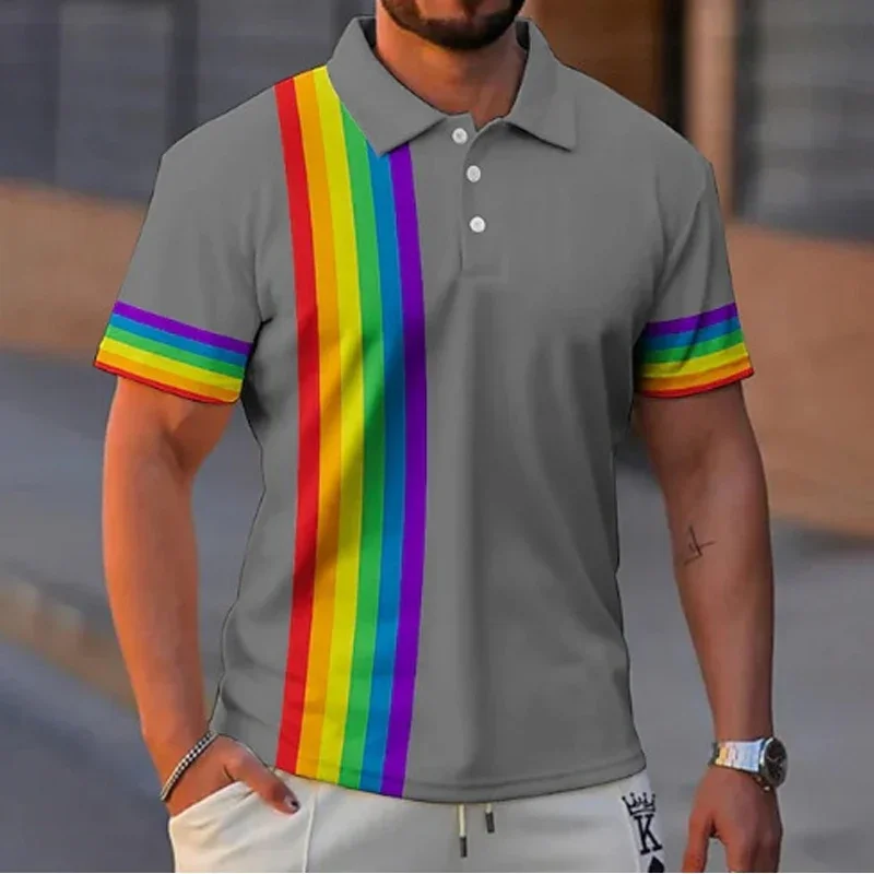 Men's Summer Short Sleeved 3D T-shirt Rainbow Series Printed T-shirt
Men's Summer Short Sleeved 3D T-shirt Rainbow Series Printed T-shirt