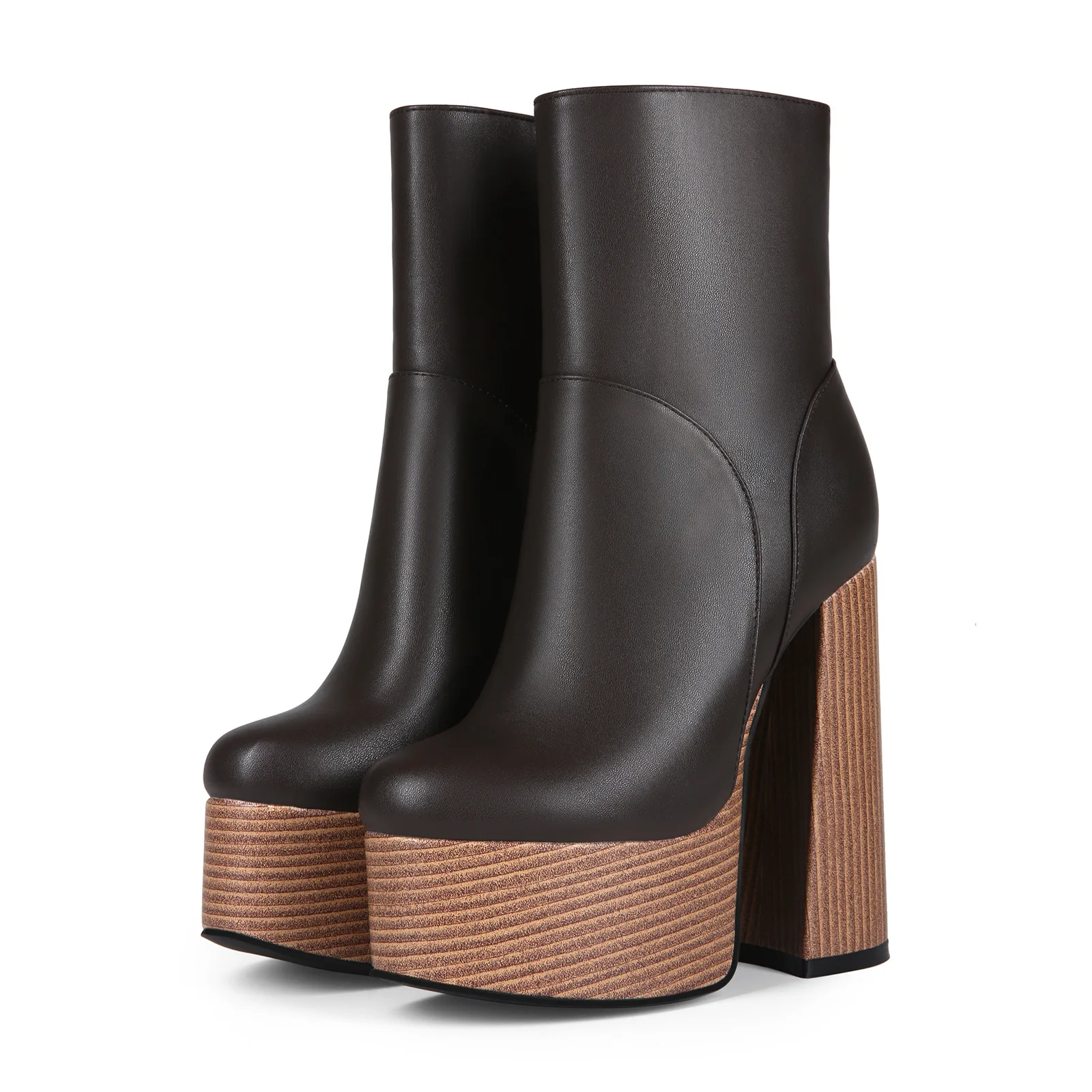 Черные женские ботинки из искусственной кожи с круглым носком на платформе, коричневые туфли большого размера на массивном высоком каблуке с боковой молнией
Черные женские ботинки из искусственной кожи с круглым носком на платформе, коричневые туфли большого размера на массивном высоком каблуке с боковой молнией