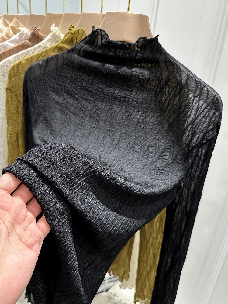 Ele Bla Lace Base irt Women's Autumn Winter Sweater Inner Thin Me irt f High Collar Net Top Faionable Korean...
Ele Bla Lace Base irt Women's Autumn Winter Sweater Inner Thin Me irt f High Collar Net Top Faionable Korean...