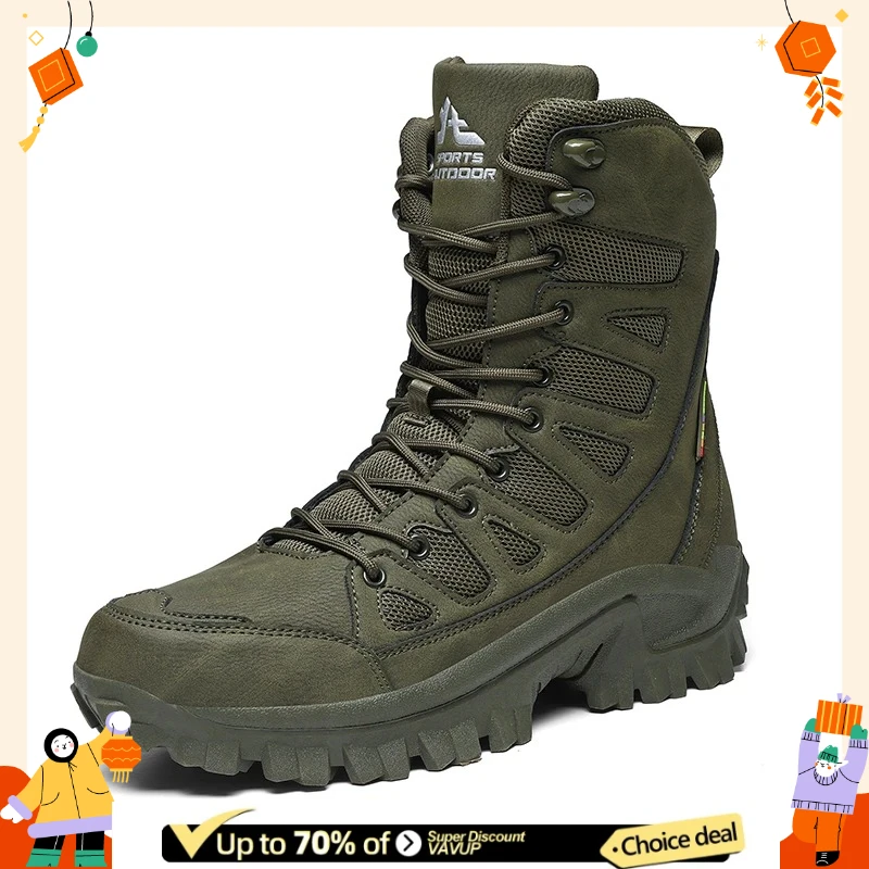 New High Quality Leather Men's Work Boots High Help Men Desert Combat Boots Outdoor Non-slip Hiking Shoes Men Motorcycle Boots
New High Quality Leather Men's Work Boots High Help Men Desert Combat Boots Outdoor Non-slip Hiking Shoes Men Motorcycle Boots