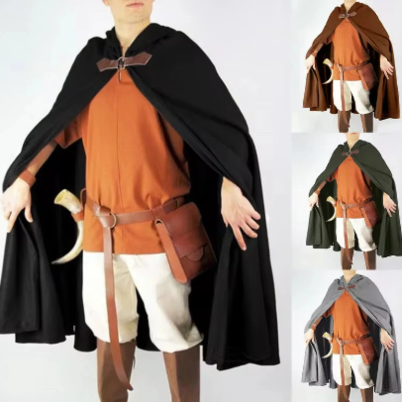 Medieval Vampire Pirate Robes Vintage Hooded Long Cape Coat Halloween Role Play Velvet Cape Holiday Photo Props
Medieval Vampire Pirate Robes Vintage Hooded Long Cape Coat Halloween Role Play Velvet Cape Holiday Photo Props