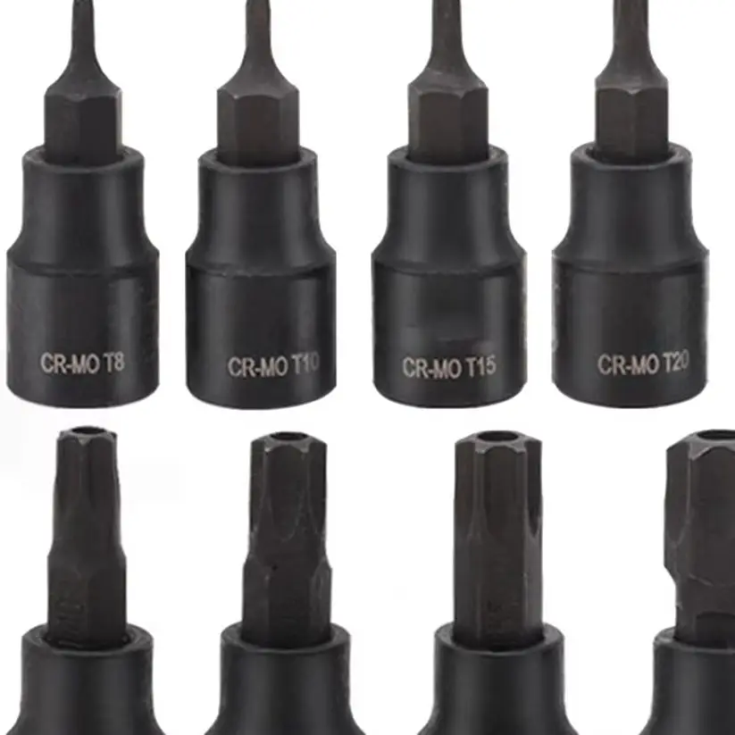 13pcs 3/8 Inch Drive For Torx Socket Set T8 To T70 Hollow Star Bit Adapter Kit For Impact Wrench Automotive Repair Tool Box
13pcs 3/8 Inch Drive For Torx Socket Set T8 To T70 Hollow Star Bit Adapter Kit For Impact Wrench Automotive Repair Tool Box
