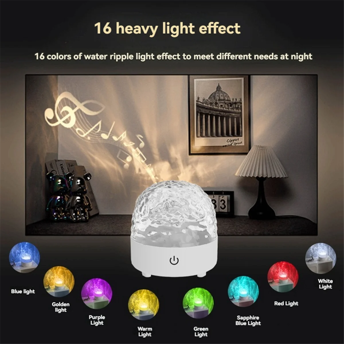 NEW!! Water Ripple Projector Light Bluetooth Speakers 16 Colors Water Ripple Music Player for Living Room Bedroom Decor
NEW!! Water Ripple Projector Light Bluetooth Speakers 16 Colors Water Ripple Music Player for Living Room Bedroom Decor