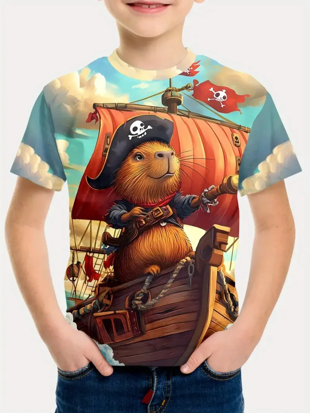 Cute Capybara Boy Clothes Cartoon Graphic Short Sleeve Tee Boy Child T-Shirt Summer Loose Top Fashion Kids Clothes Boys Clothing
Cute Capybara Boy Clothes Cartoon Graphic Short Sleeve Tee Boy Child T-Shirt Summer Loose Top Fashion Kids Clothes Boys Clothing