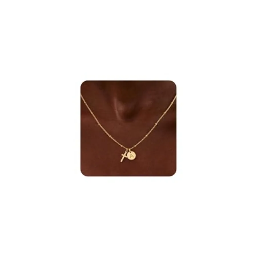Turandoss Cross Initial Necklaces for Girls, Dainty 14K Plated Disc Initial A-Z Cross Pendant Necklace Trendy Faith Cross Jewel
Turandoss Cross Initial Necklaces for Girls, Dainty 14K Plated Disc Initial A-Z Cross Pendant Necklace Trendy Faith Cross Jewel