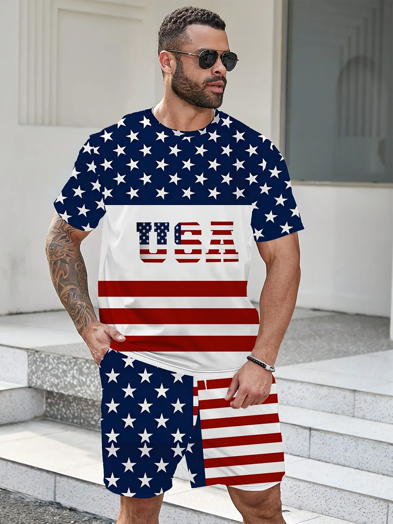 Crew Neck Short Sleeve T-Shirt and Drawstring Shorts with Pockets, Crew Neck Knitted, Micro-elastic, Regular Summer Outdoor Suit
Crew Neck Short Sleeve T-Shirt and Drawstring Shorts with Pockets, Crew Neck Knitted, Micro-elastic, Regular Summer Outdoor Suit