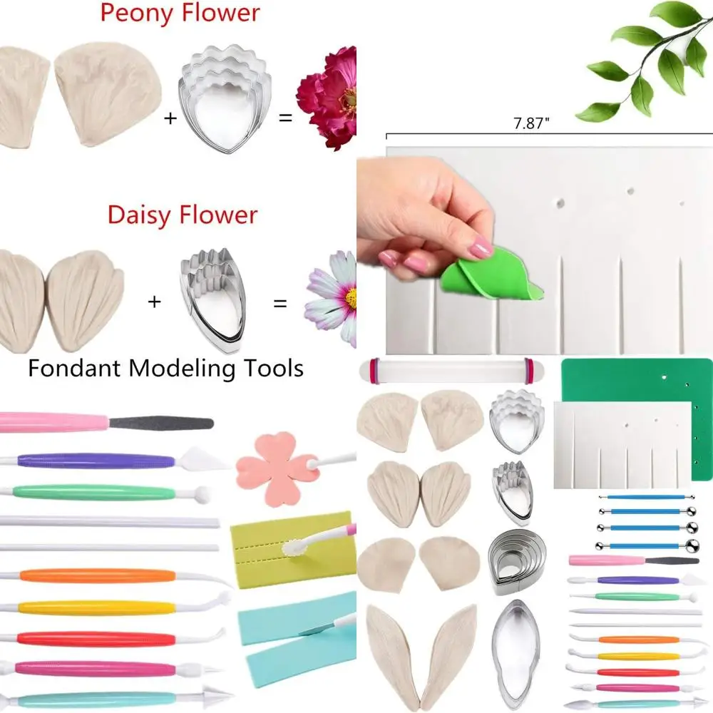 Набор из 4 предметов для изготовления жевательной пасты и помадки для цветов: фрезы, формы, доска для пролива, пенопластовая подушечка, инструменты и скалка
Набор из 4 предметов для изготовления жевательной пасты и помадки для цветов: фрезы, формы, доска для пролива, пенопластовая подушечка, инструменты и скалка