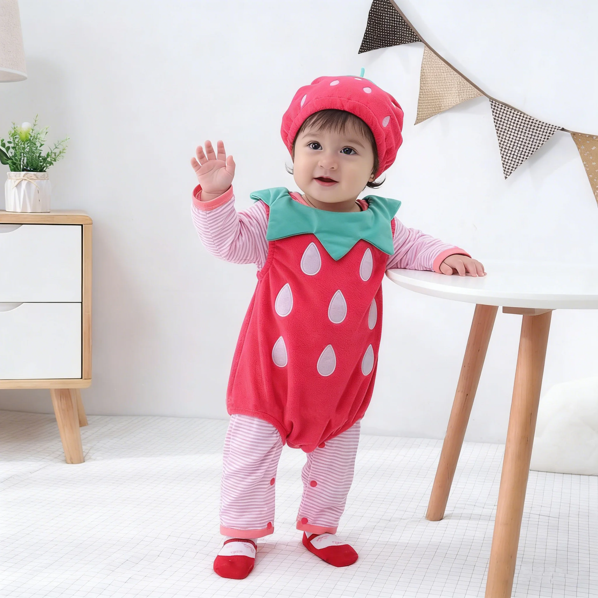 3PCS Baby 2026 New Style Girls For Newborn 0-6M Cartoon Strawberry Long Sleeve Cute Fashion Jumpsuit All Seasons +Hat
3PCS Baby 2026 New Style Girls For Newborn 0-6M Cartoon Strawberry Long Sleeve Cute Fashion Jumpsuit All Seasons +Hat