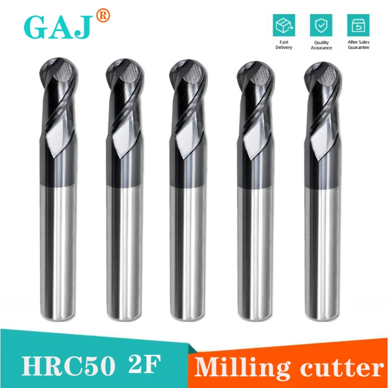 HRC50 2Flute Ball Nose Alloy End Mills Tungsten Steel Carbide Coating Cnc Milling Cutter For Mechanical Machining Endmills Tools
HRC50 2Flute Ball Nose Alloy End Mills Tungsten Steel Carbide Coating Cnc Milling Cutter For Mechanical Machining Endmills Tools