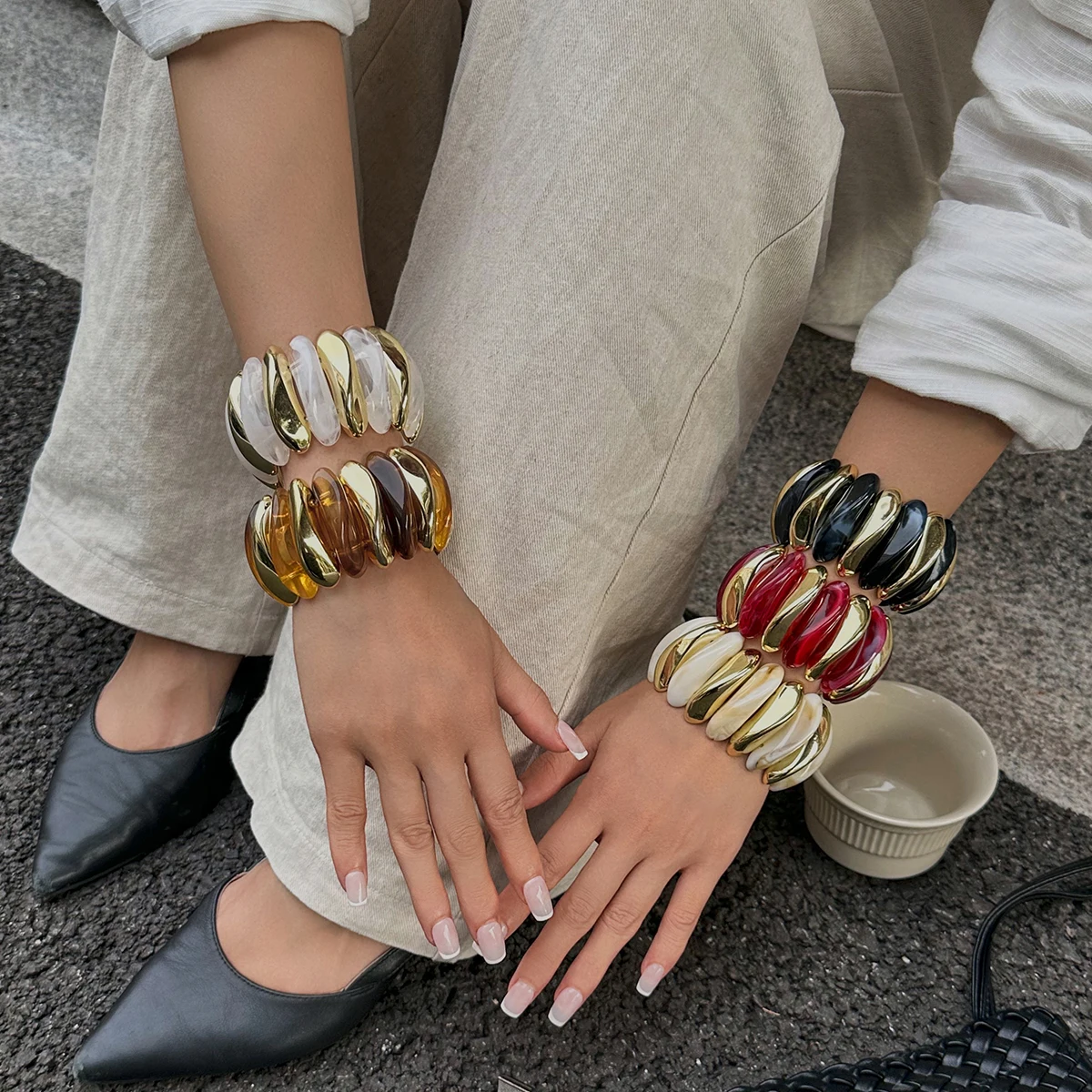 SHIXIN 10 Colors New Trendy Elastic Thick Resin Acrylic Bracelet for Women Boho Irregular Geometric Wide Bangle Daily Jewelry
SHIXIN 10 Colors New Trendy Elastic Thick Resin Acrylic Bracelet for Women Boho Irregular Geometric Wide Bangle Daily Jewelry