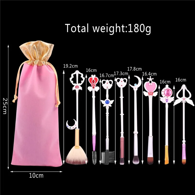 8PCS Hot Anime Sailor Moon Series Metal Eye Shadow Brush Suit Cute Cartoon Creativity Women Makeup Brush Set Holiday Gift
8PCS Hot Anime Sailor Moon Series Metal Eye Shadow Brush Suit Cute Cartoon Creativity Women Makeup Brush Set Holiday Gift