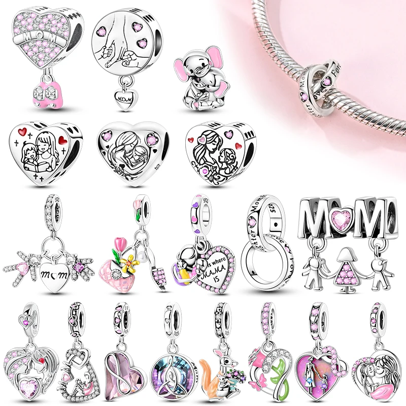 925 Sterling Silver Mother's Gift Charm Bead Mom Love Happy Family Dangle Fit Original Bangle Bracelet Necklace DIY Jewelry
925 Sterling Silver Mother's Gift Charm Bead Mom Love Happy Family Dangle Fit Original Bangle Bracelet Necklace DIY Jewelry